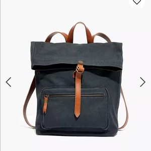 MADEWELL NWT Navy “The Canvas Foldover Backpack”